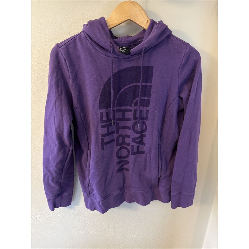 The North Face TNF Big Logo Womens Hooded Pullover Sweatshirt Purple M